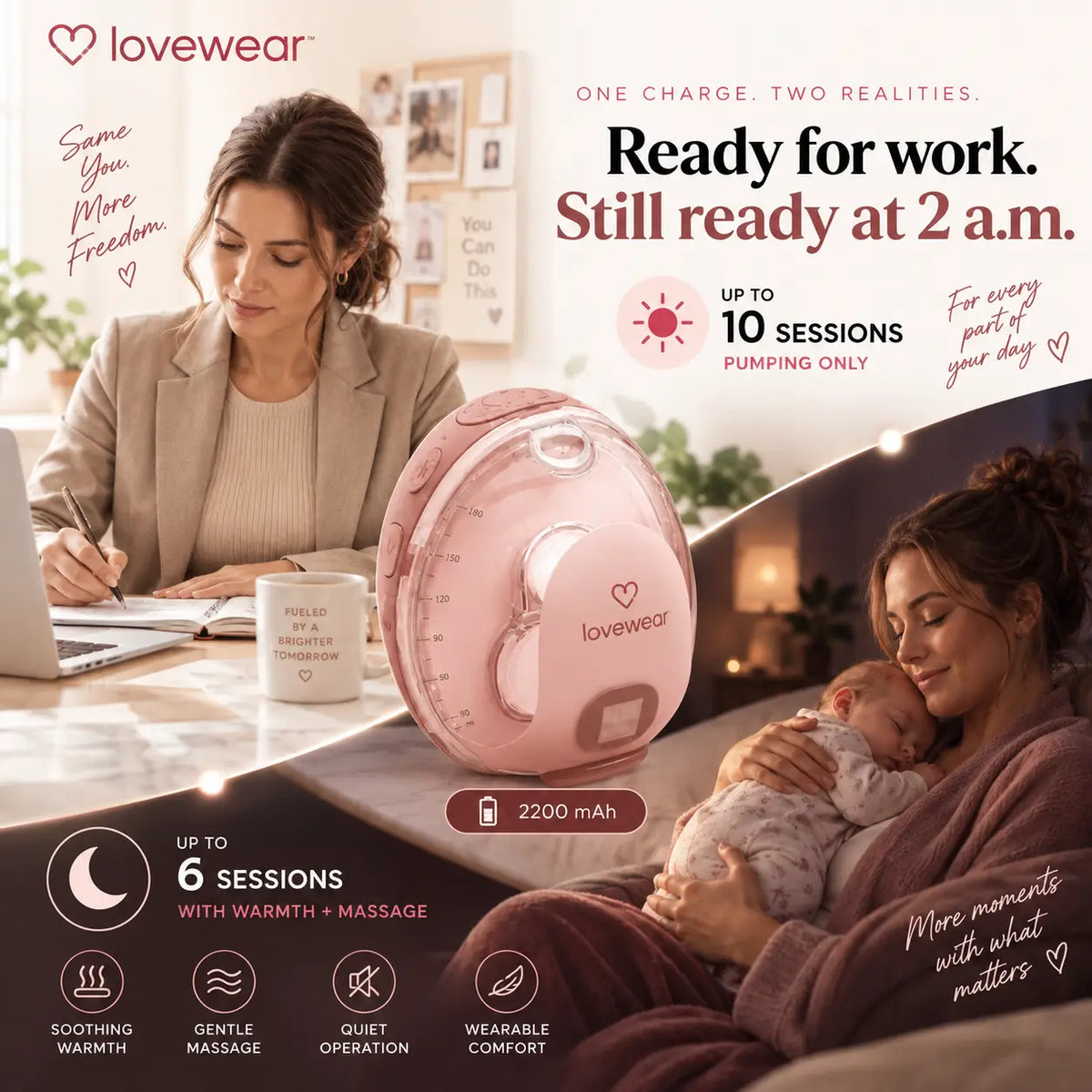 Heated Wearable Breast Pump